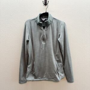 Eddie Bauer Green Space Dye 1/4 Performance Pullover Jacket - Large